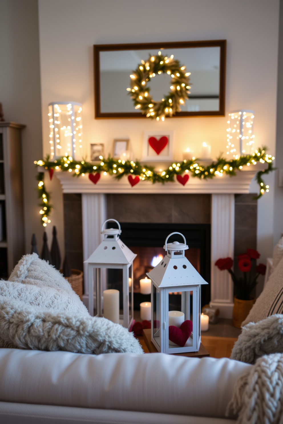 Fireplace Valentines Day Decorating Ideas 12