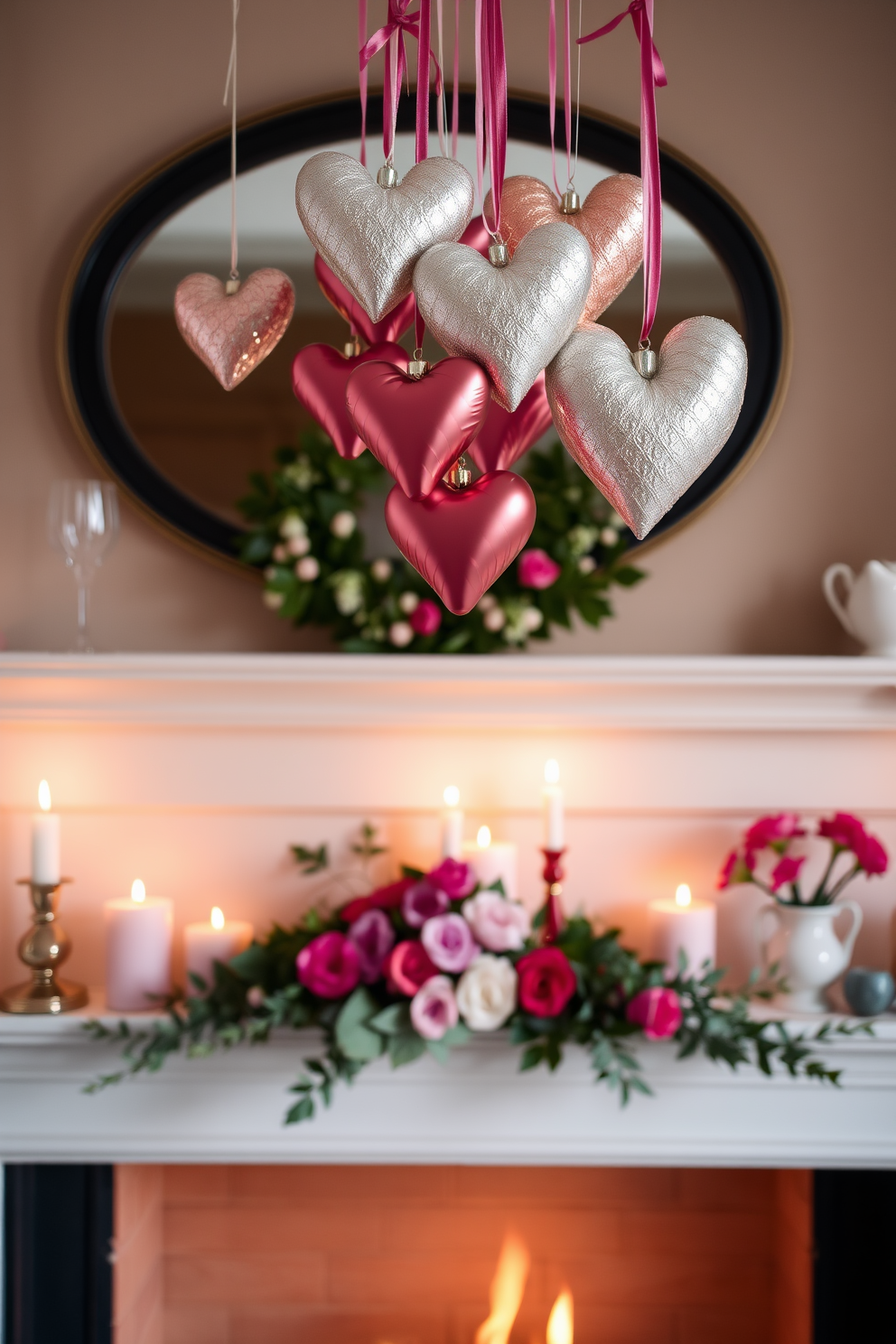 Fireplace Valentines Day Decorating Ideas 14