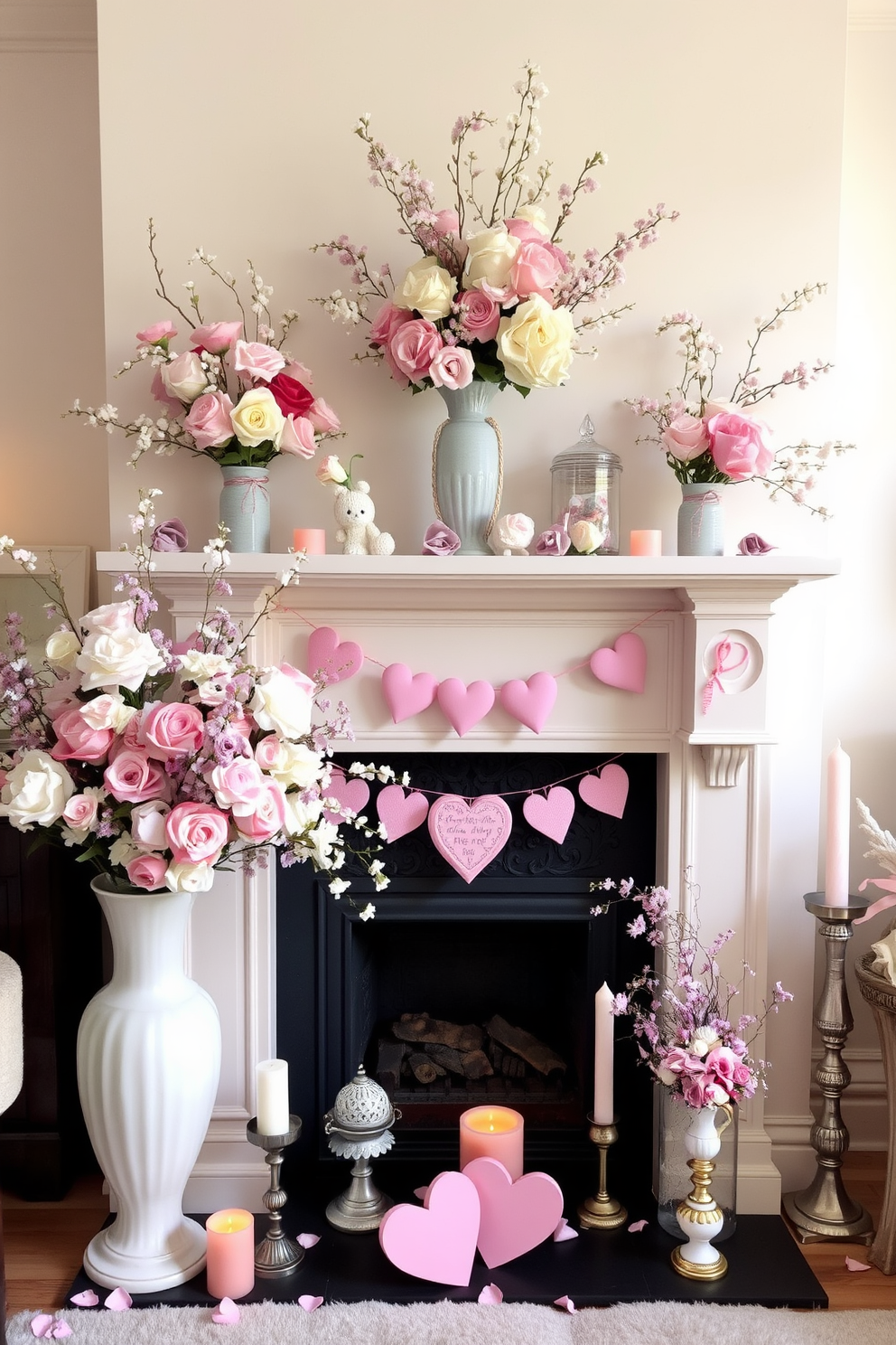 Fireplace Valentines Day Decorating Ideas 17