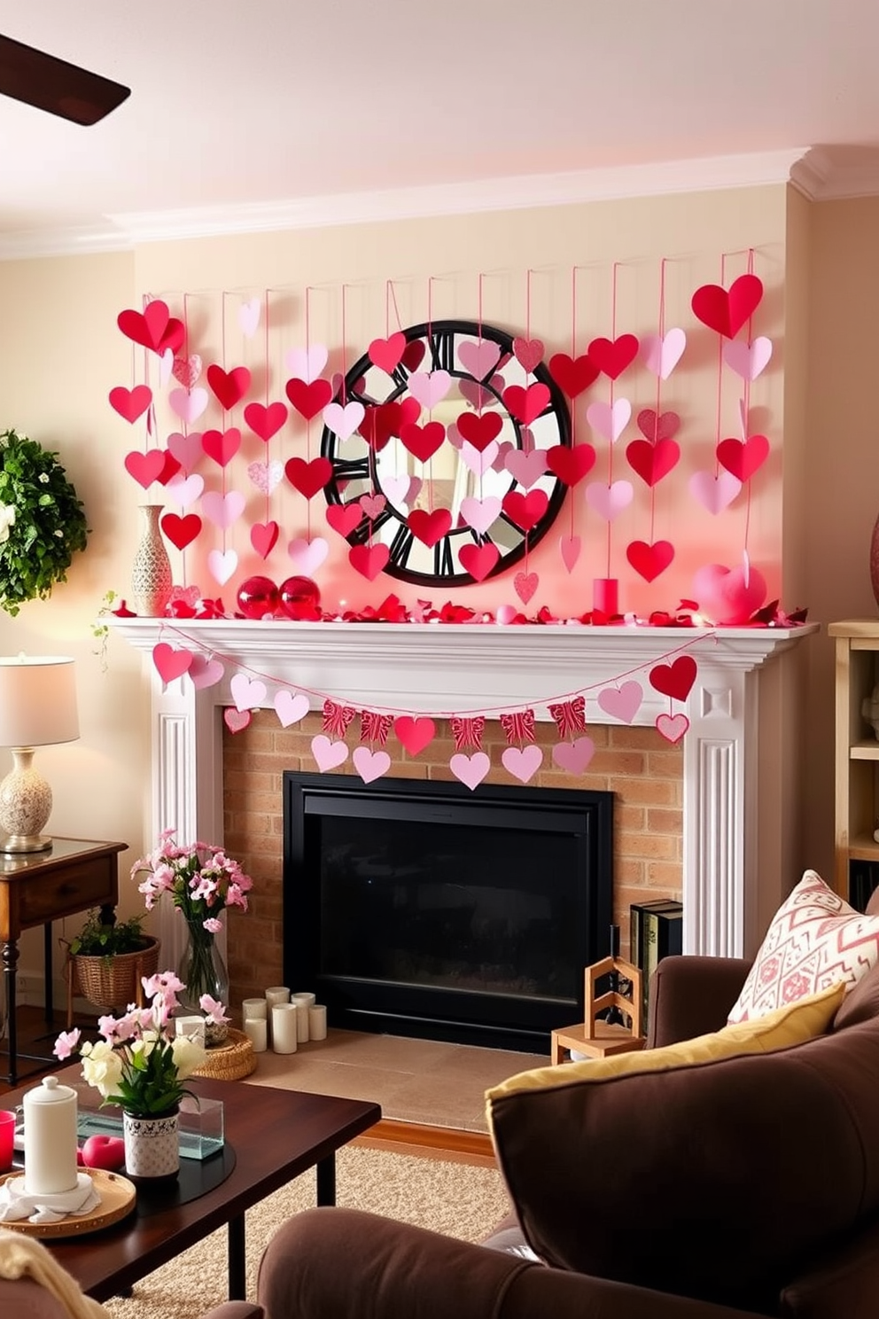 Fireplace Valentines Day Decorating Ideas 19