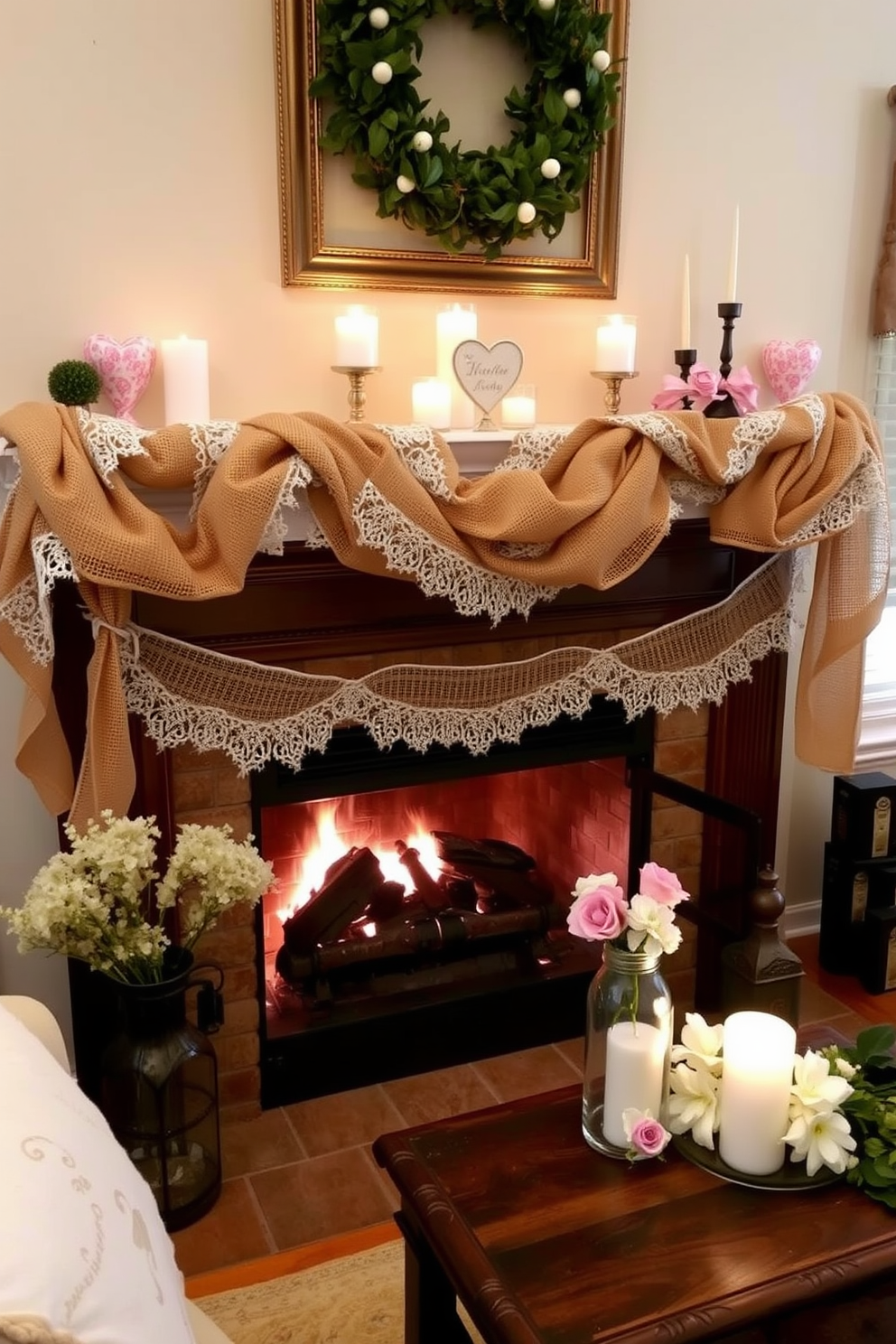 Fireplace Valentines Day Decorating Ideas 20