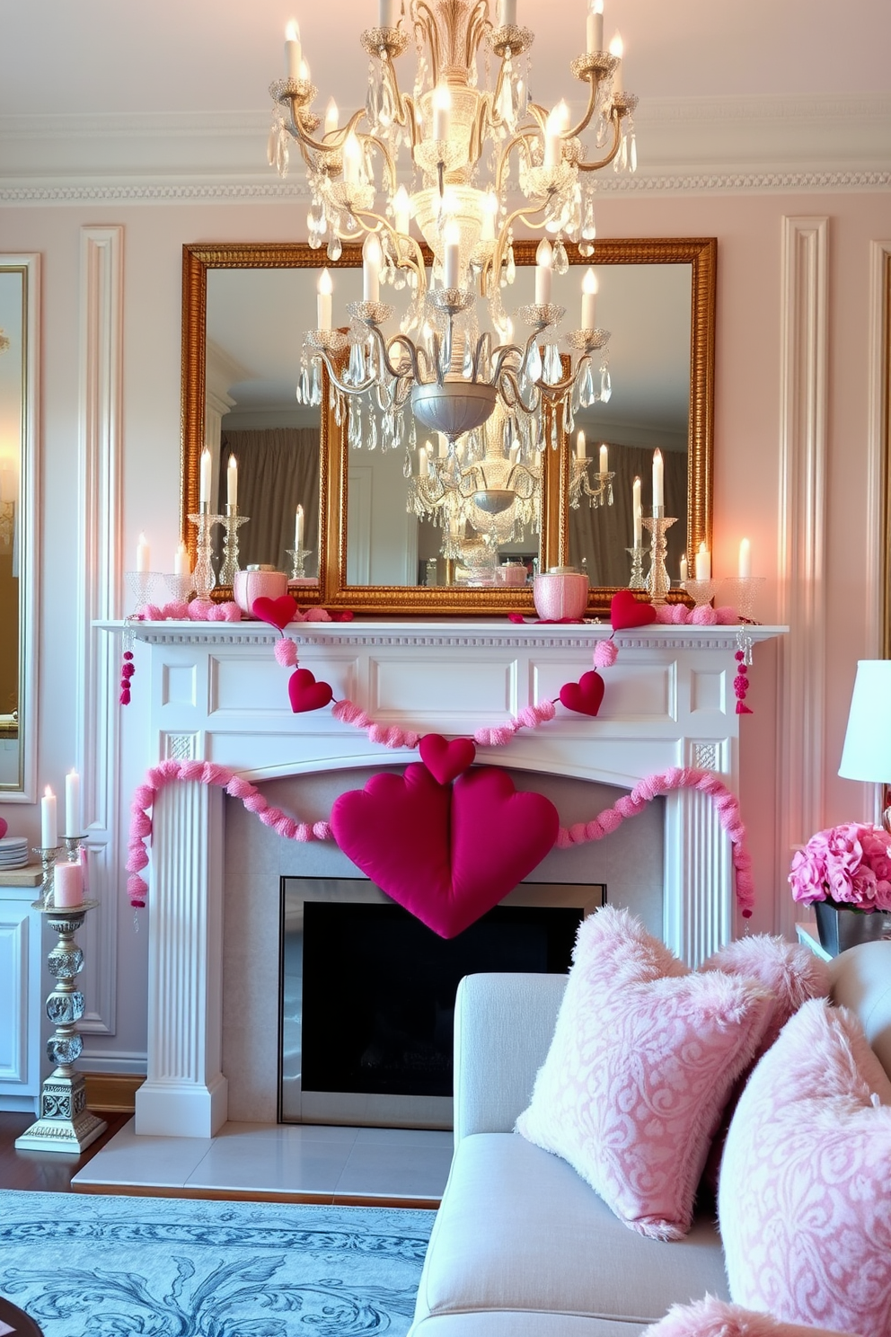 Fireplace Valentines Day Decorating Ideas 25