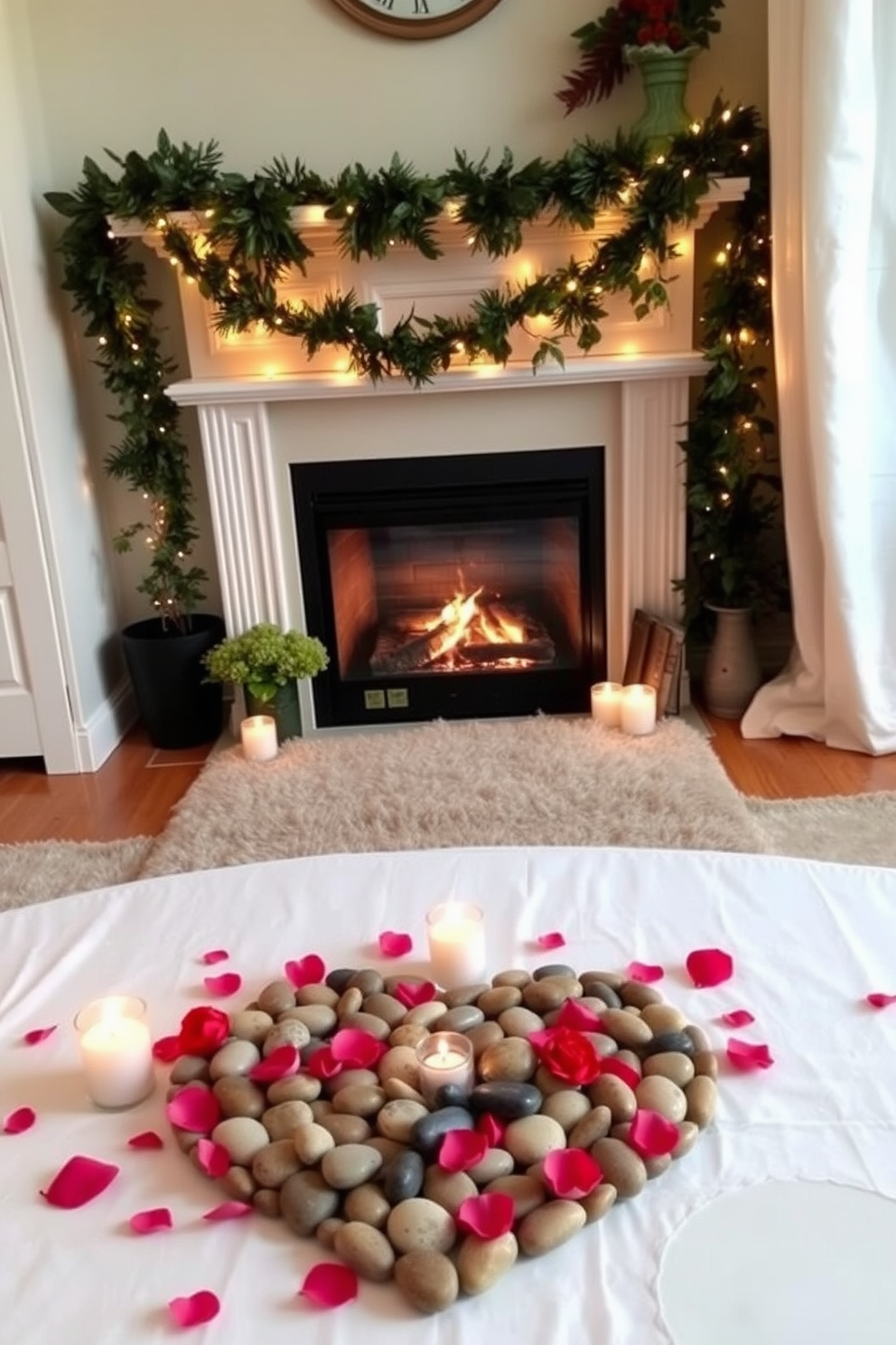 Fireplace Valentines Day Decorating Ideas 26