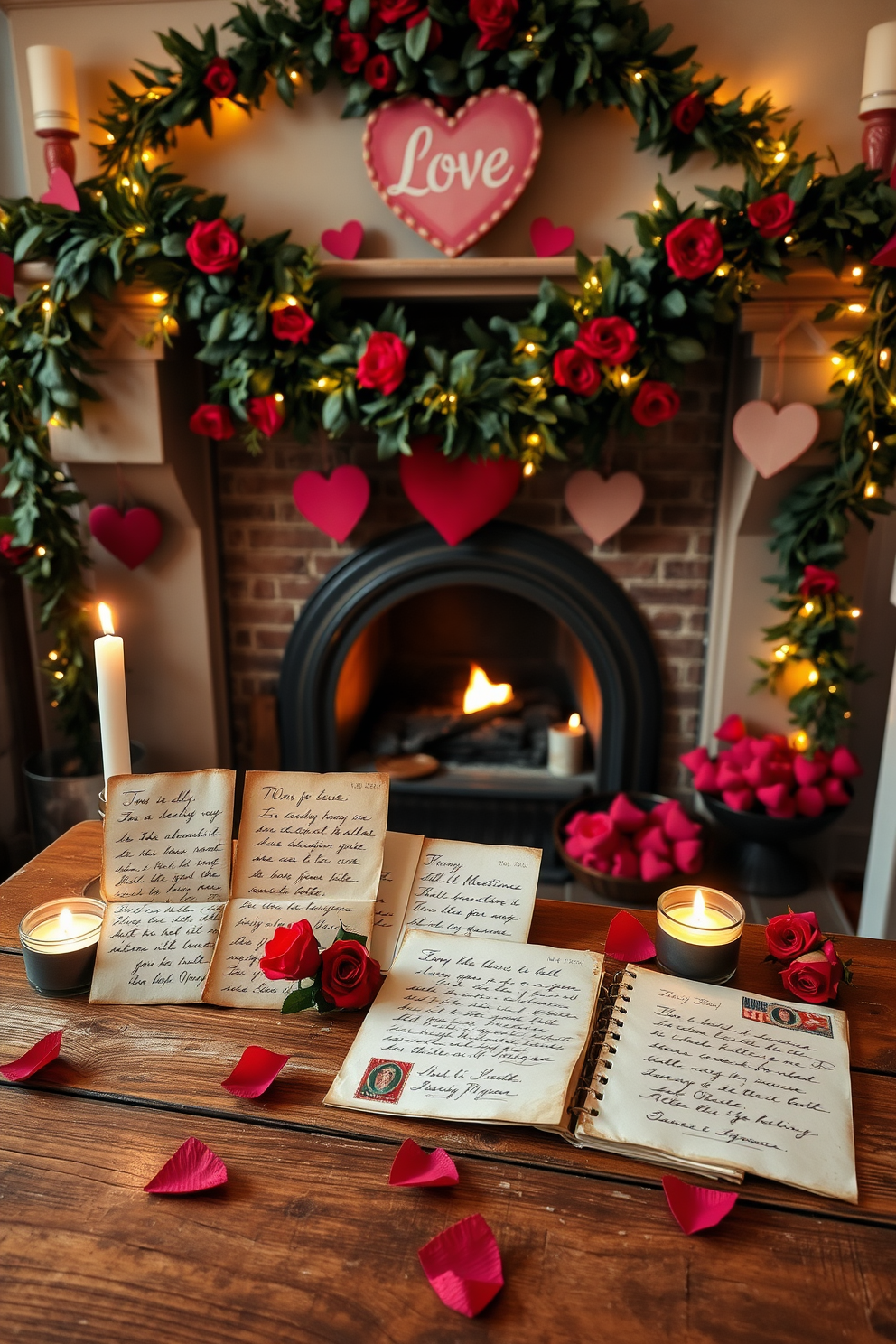 Fireplace Valentines Day Decorating Ideas 3