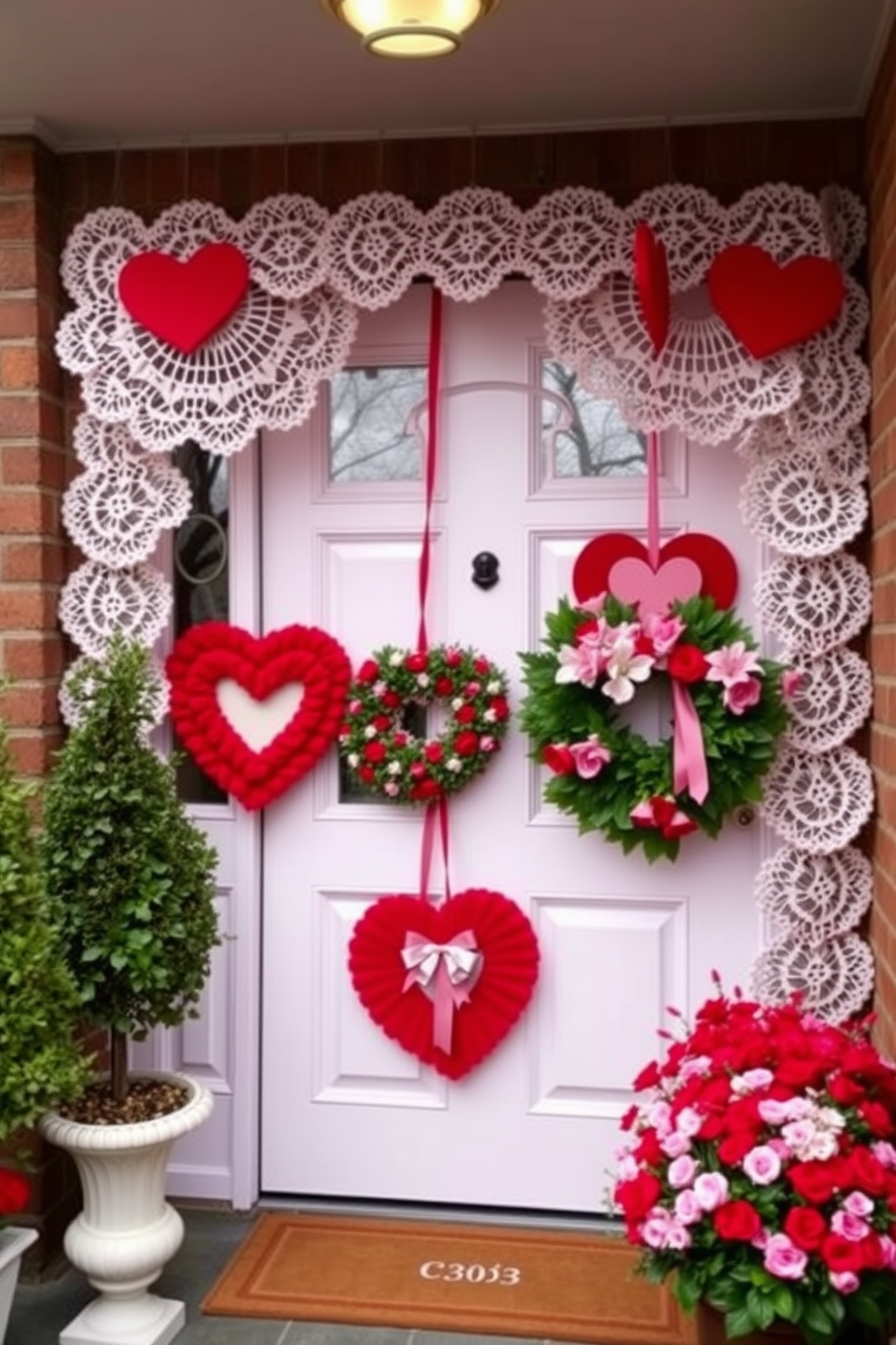 Front Door Valentines Day Decorating Ideas 19