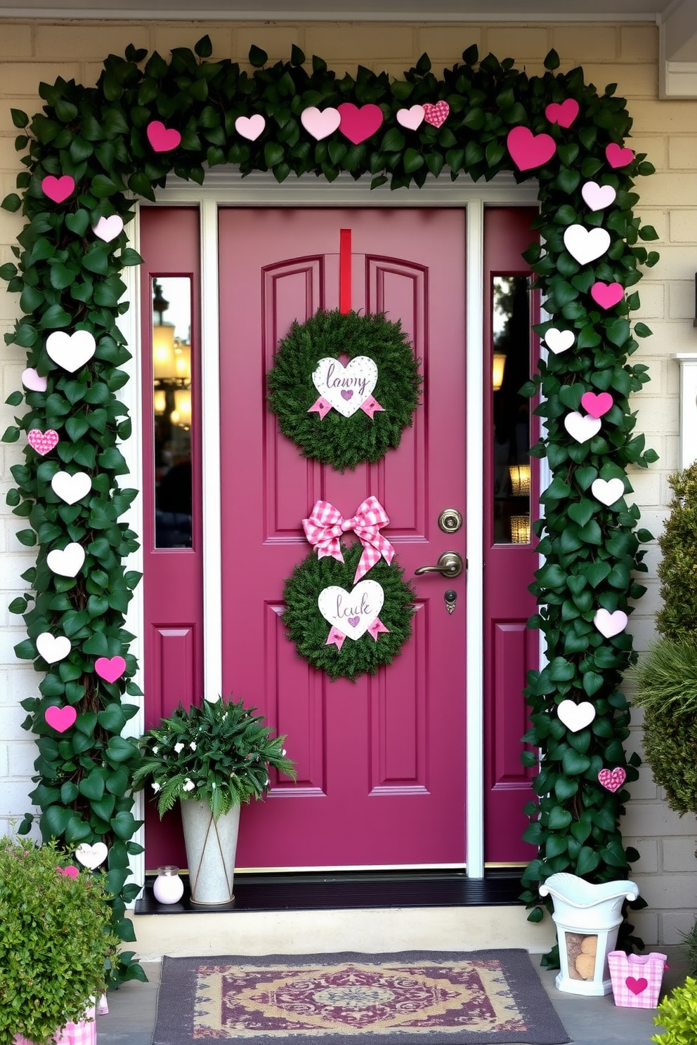 Front Door Valentines Day Decorating Ideas 26