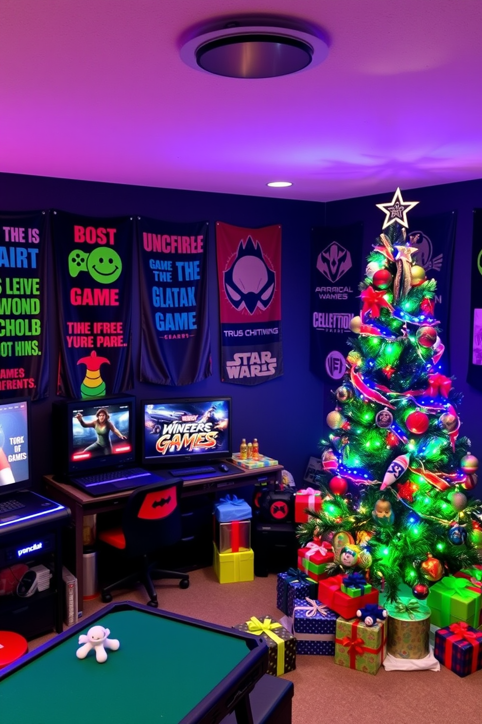 Game Room Christmas Decorating Ideas 23