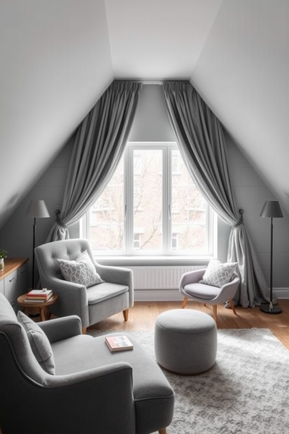 Gray Attic Room Design Ideas 1