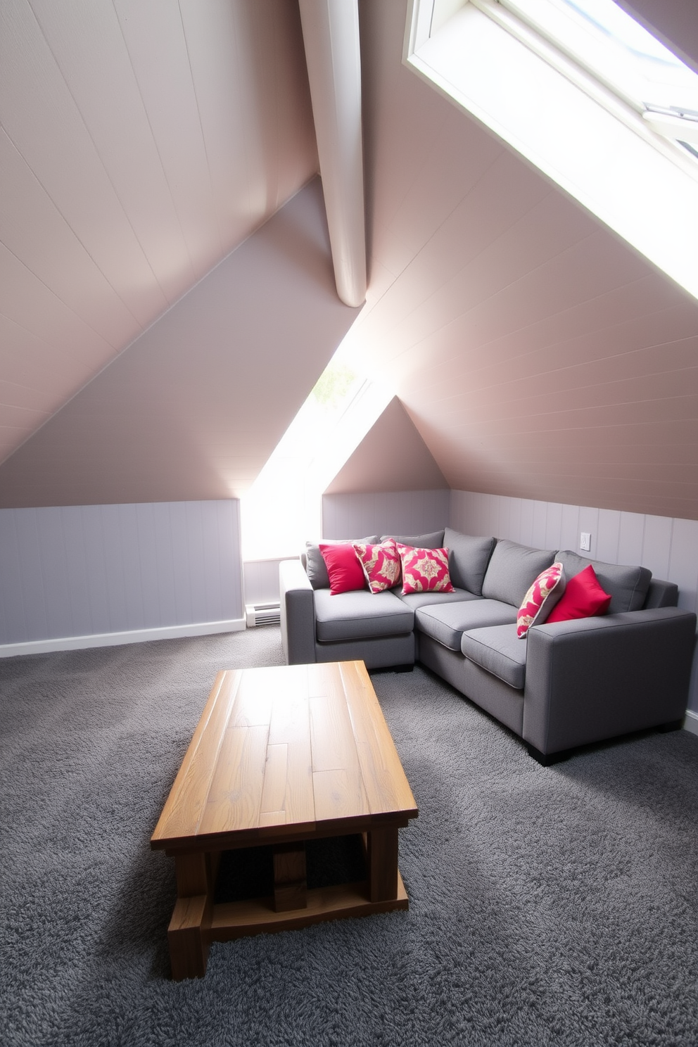 Gray Attic Room Design Ideas 26