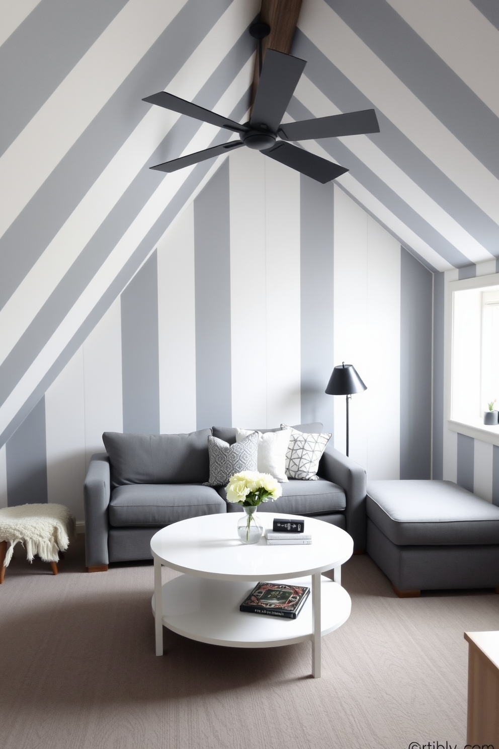 Gray Attic Room Design Ideas 7