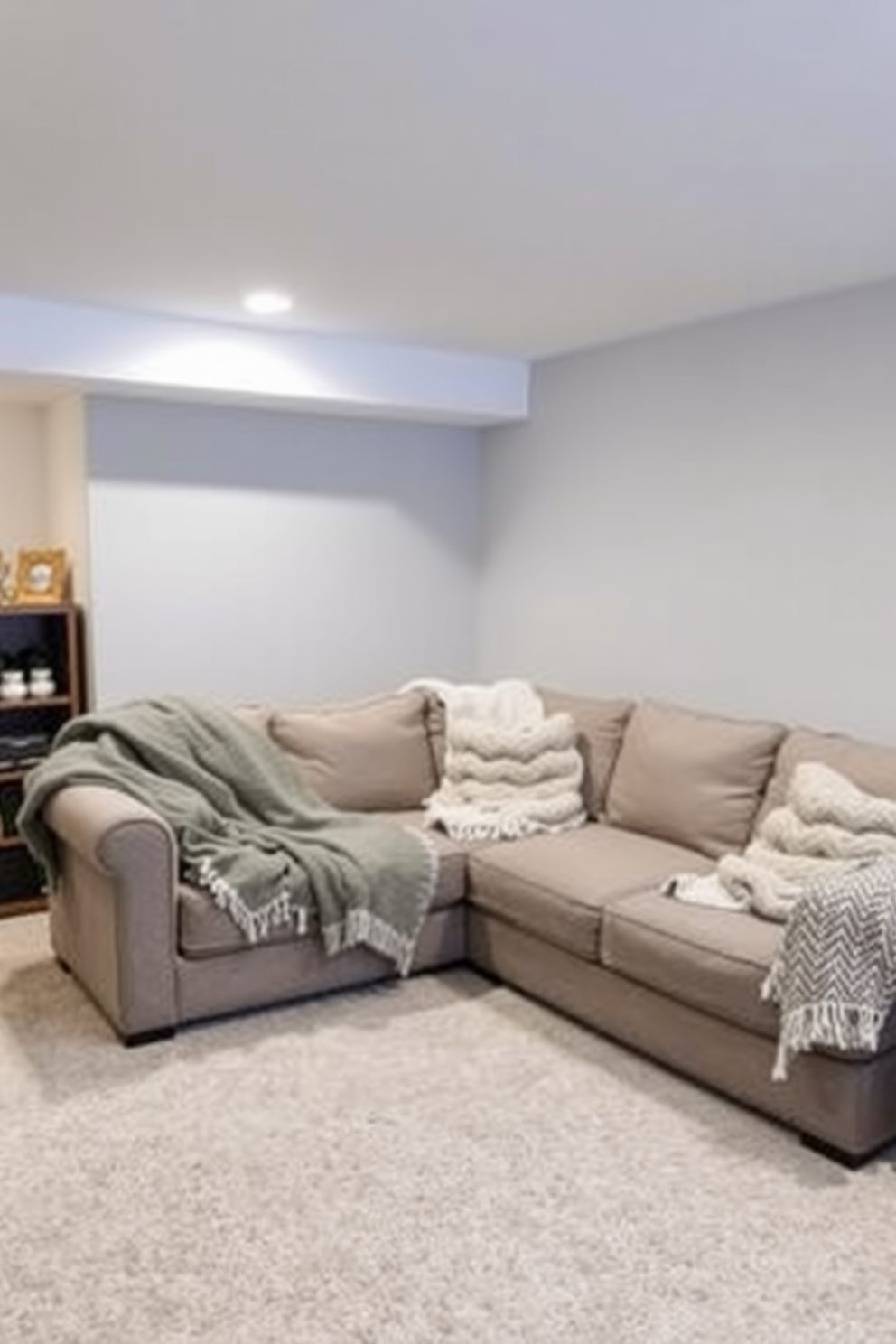 Gray Basement Design Ideas 15