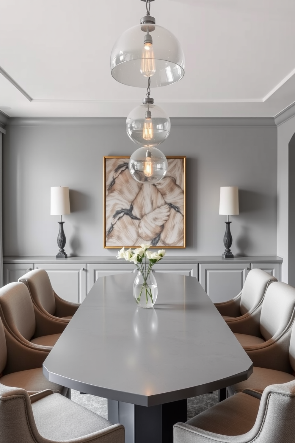 Gray Dining Room Design Ideas 16