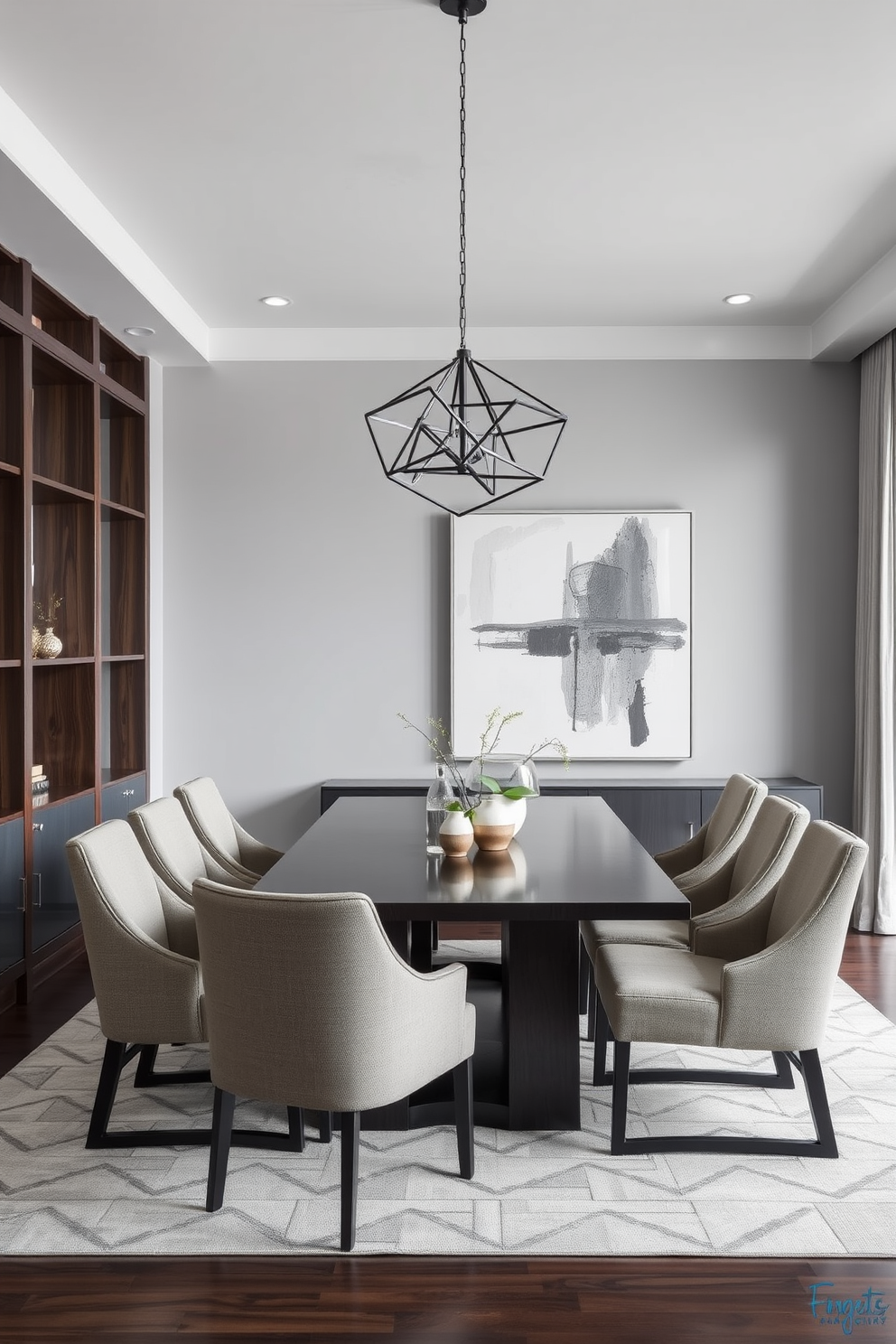 Gray Dining Room Design Ideas 27