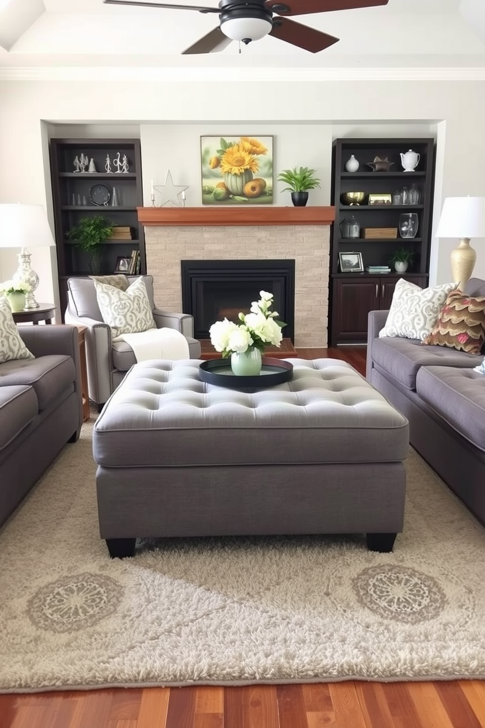 Gray Family Room Design Ideas 27