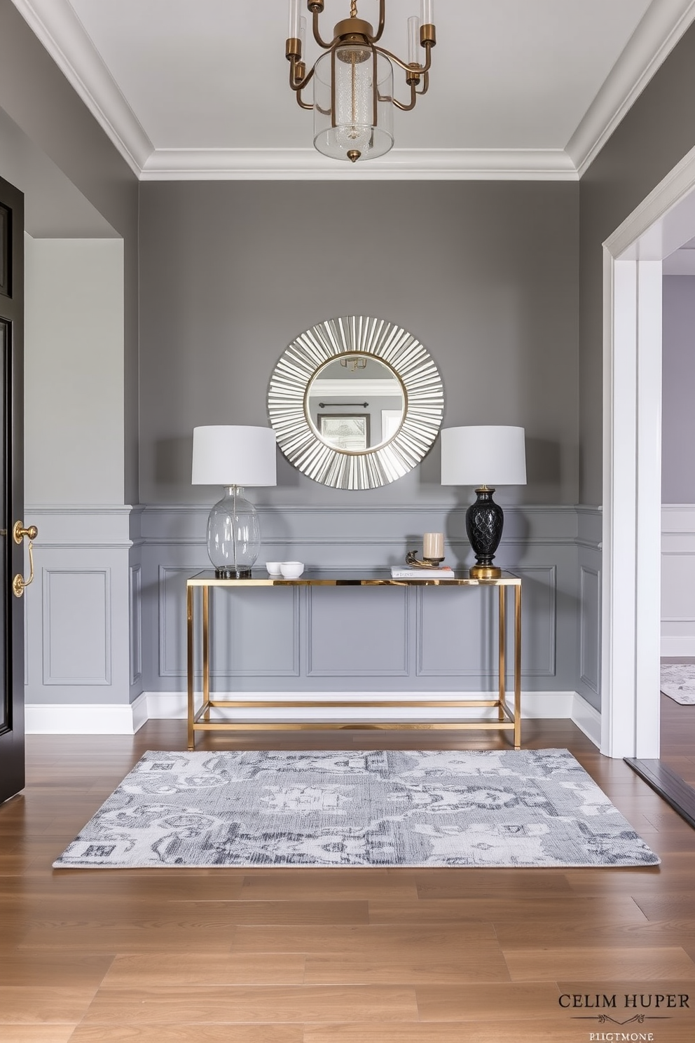 Gray Foyer Design Ideas 6