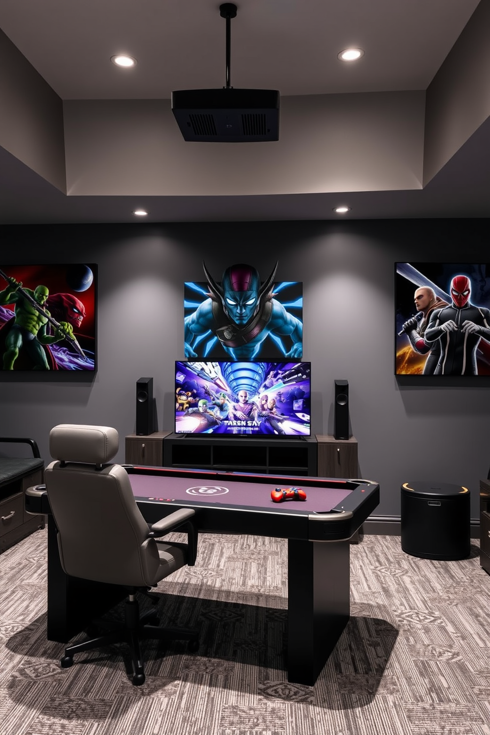 Gray Game Room Design Ideas 14