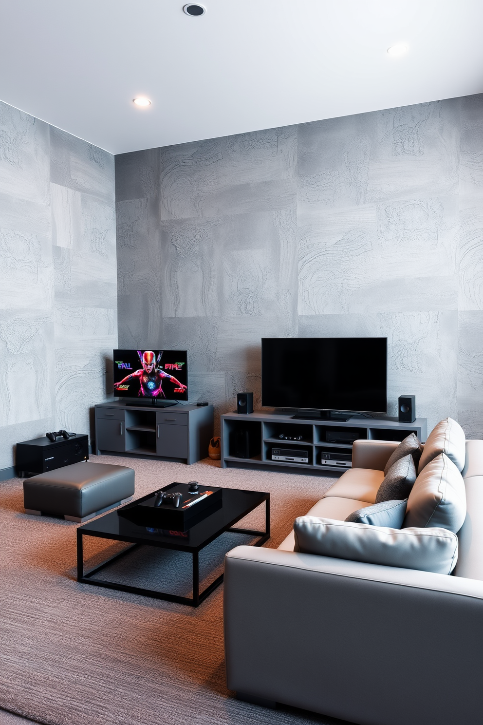 Gray Game Room Design Ideas 19