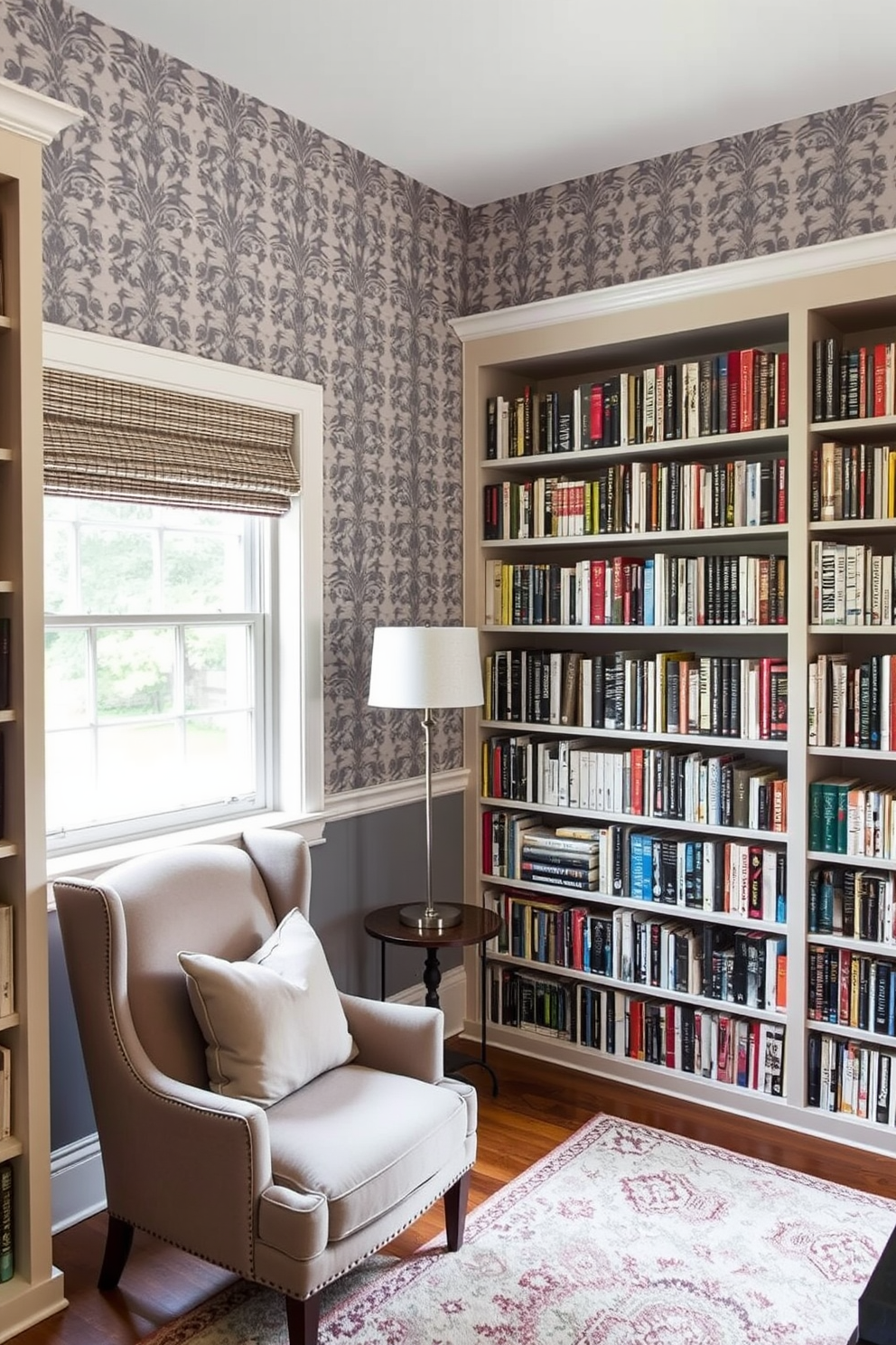 Gray Home Library Design Ideas 10