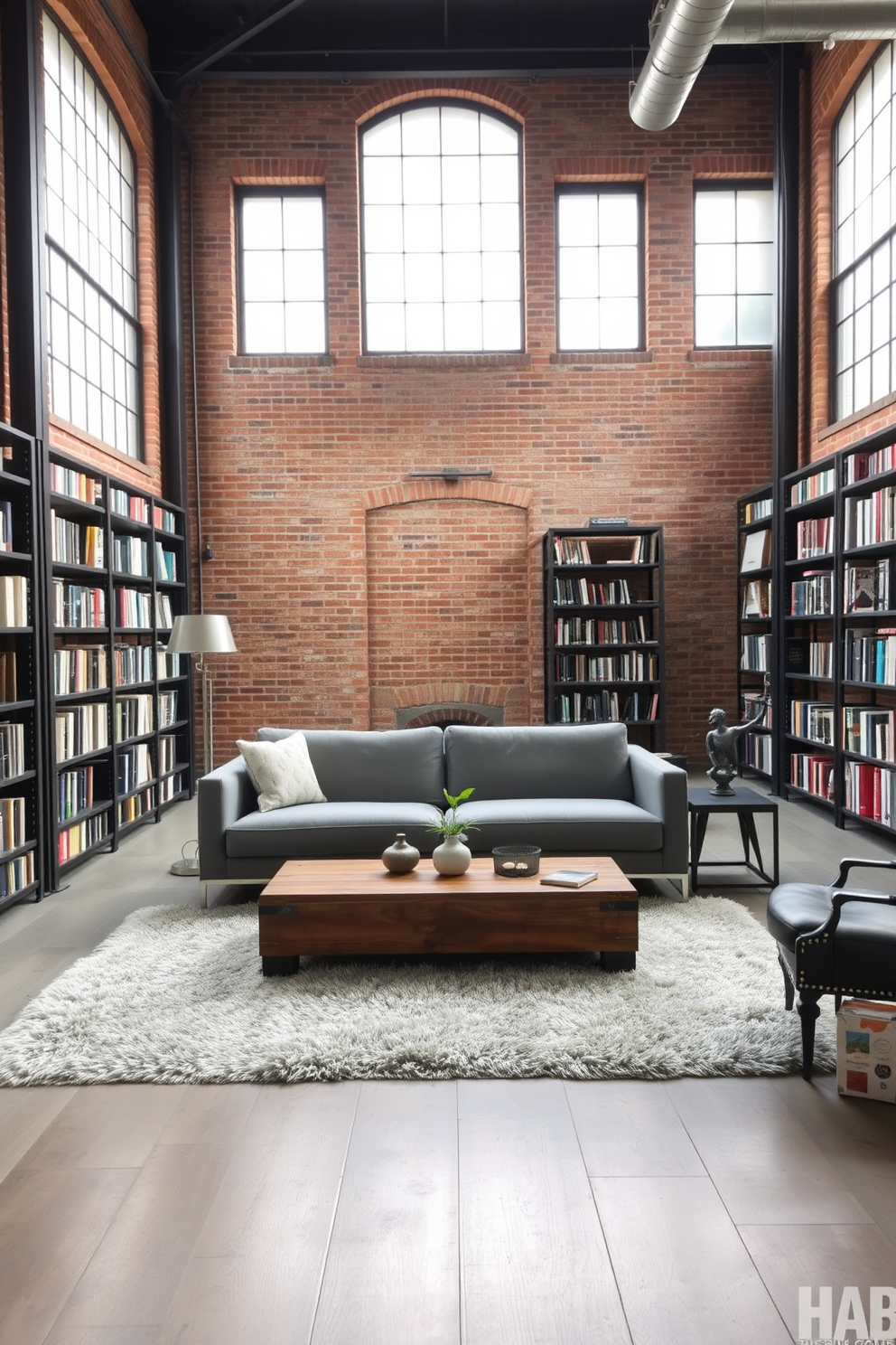 Gray Home Library Design Ideas 4