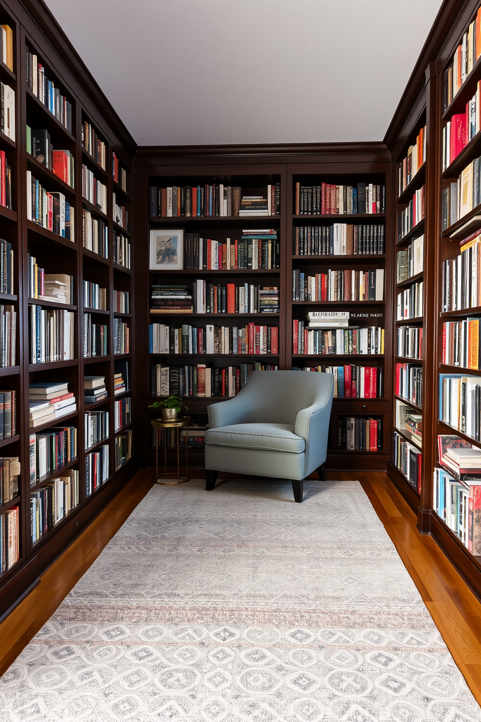 Gray Home Library Design Ideas 7