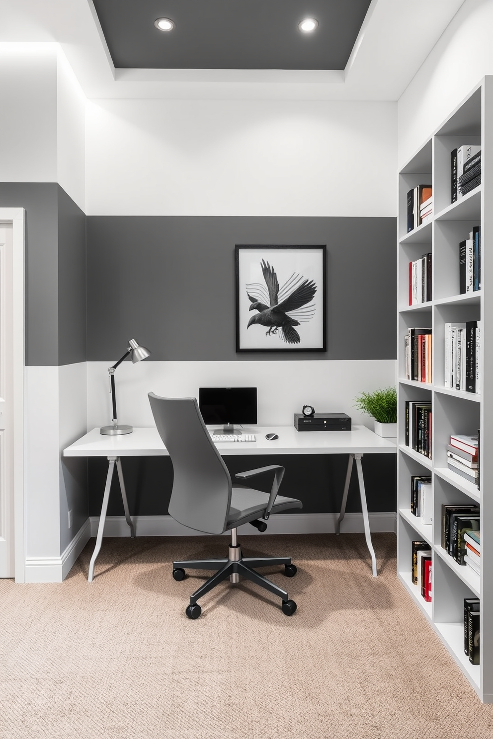 Gray Home Office Design Ideas 10