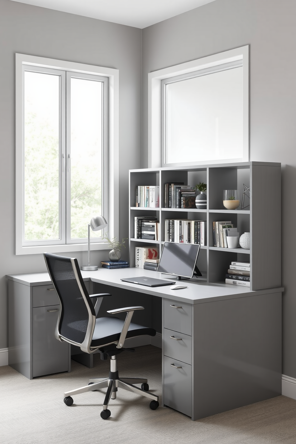 Gray Home Office Design Ideas 14