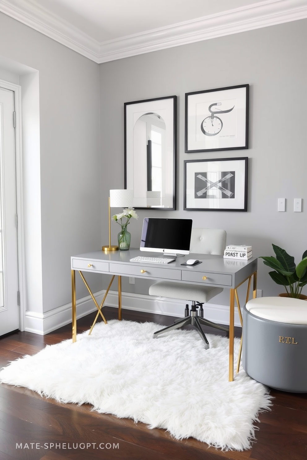 Gray Home Office Design Ideas 20