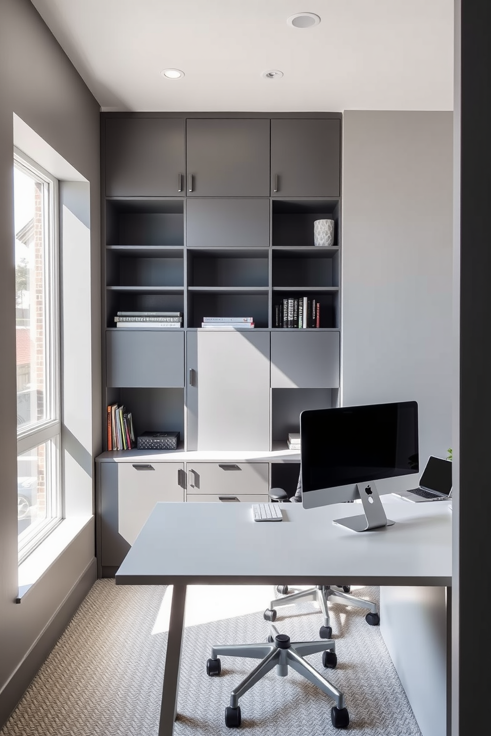 Gray Home Office Design Ideas 3