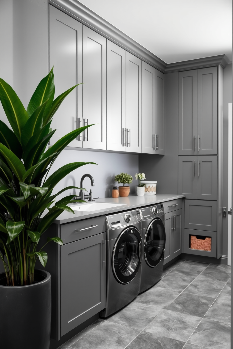 Gray Laundry Room Design Ideas 26