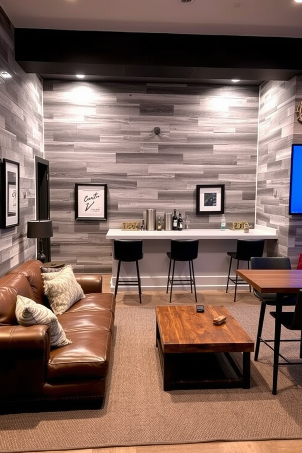 Gray Man Cave Design Ideas 1