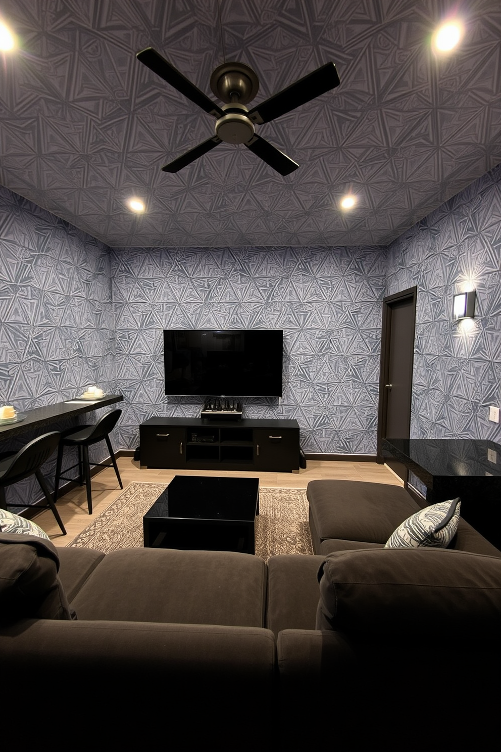 Gray Man Cave Design Ideas 15