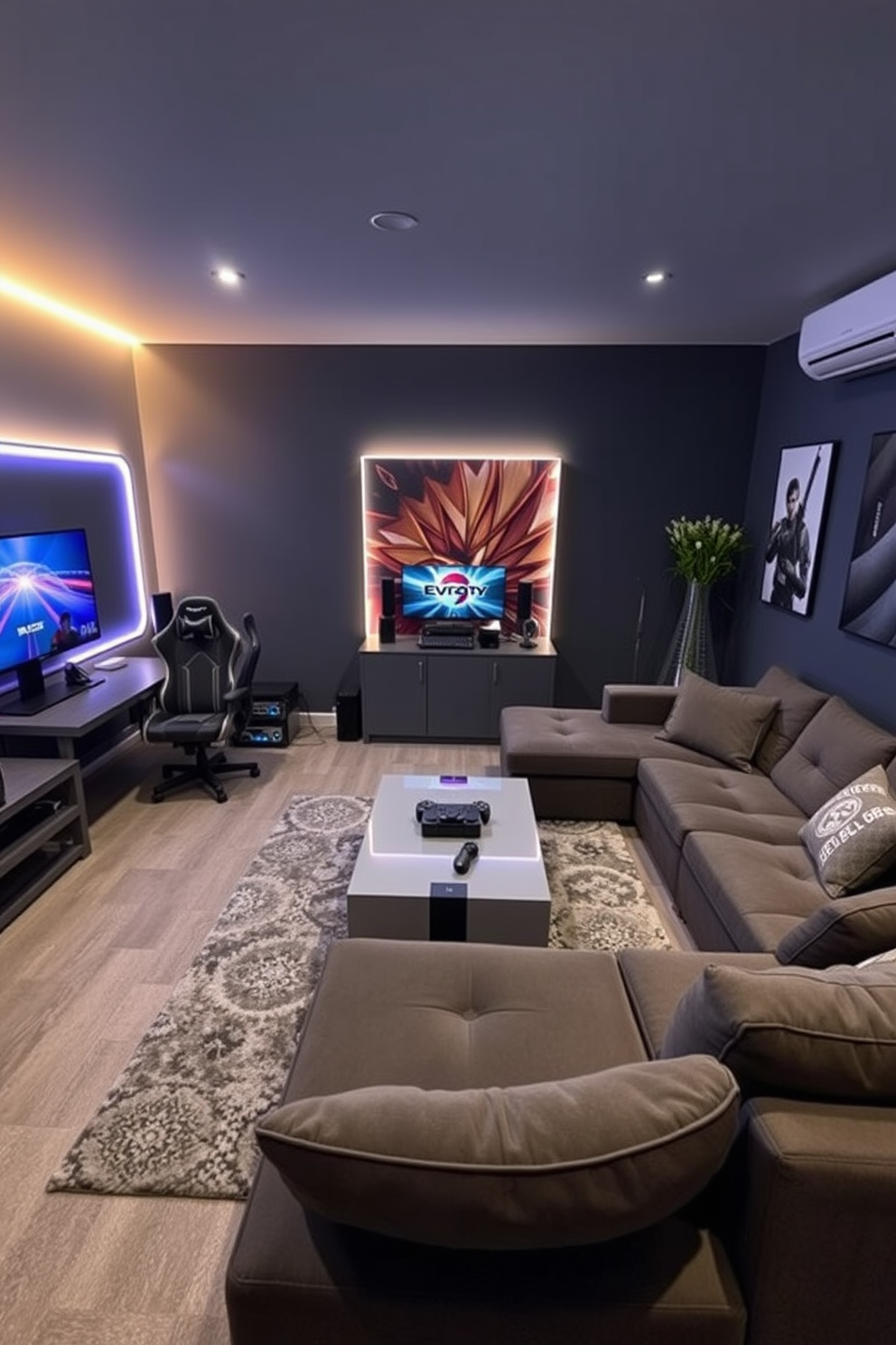 Gray Man Cave Design Ideas 26