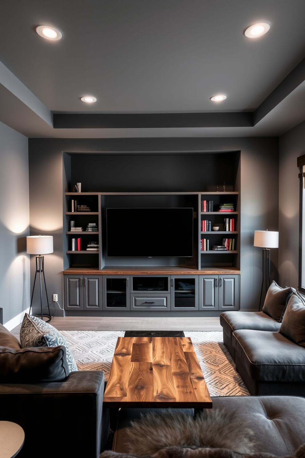 Gray Man Cave Design Ideas 27