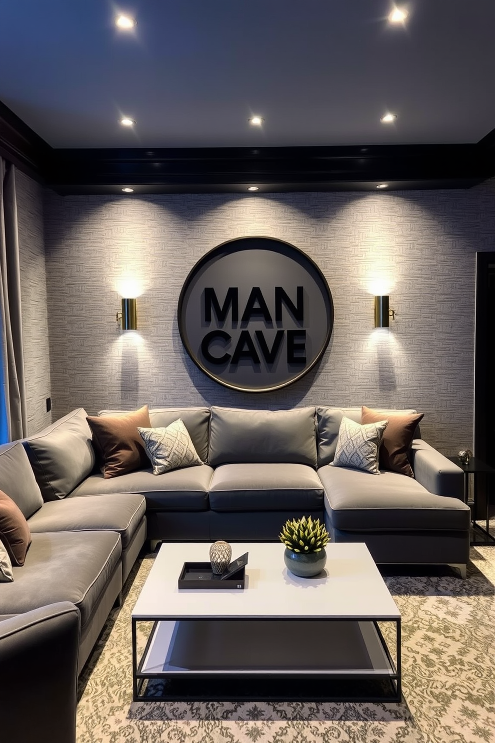 Gray Man Cave Design Ideas 30