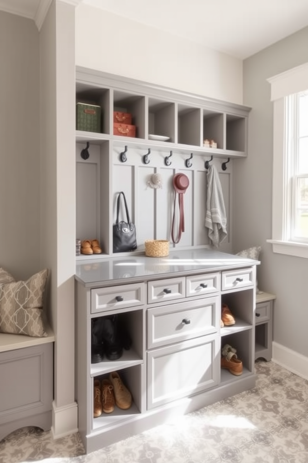 Gray Mudroom Design Ideas 13