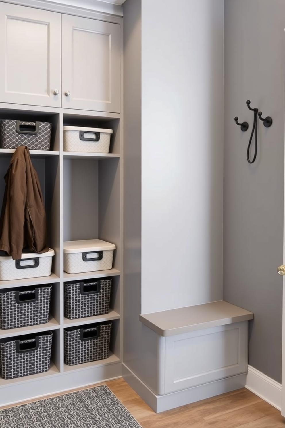 Gray Mudroom Design Ideas 8