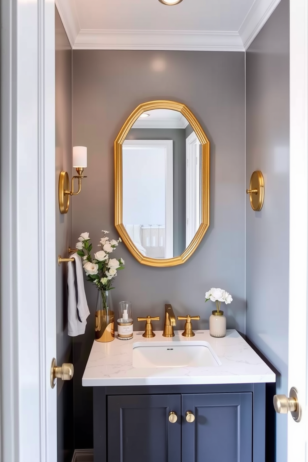 Gray Powder Room Design Ideas 14