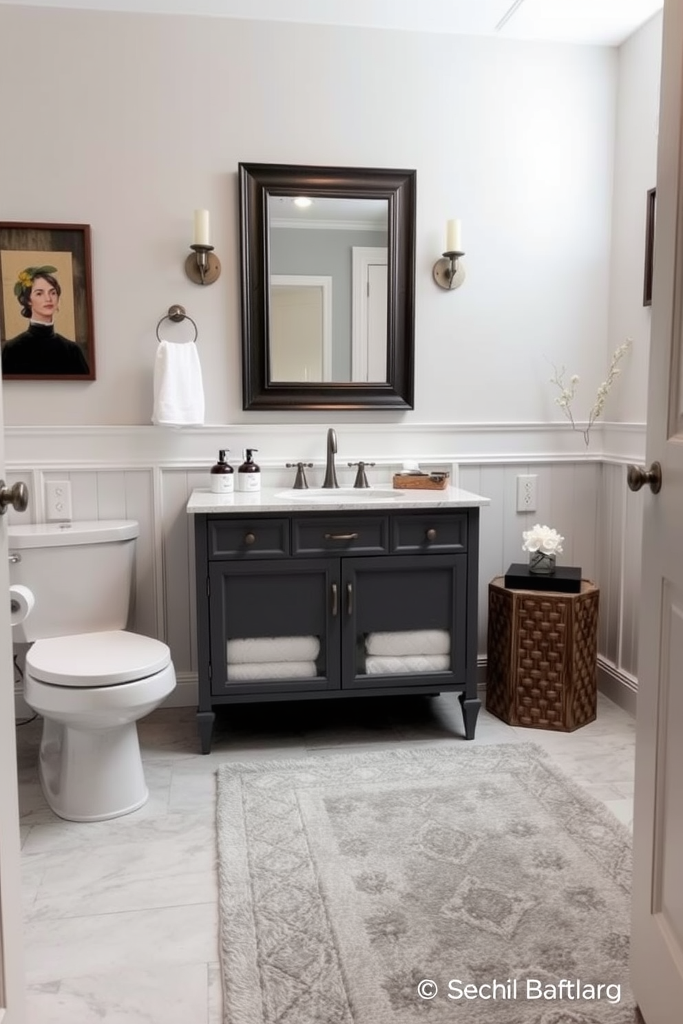 Gray Powder Room Design Ideas 20