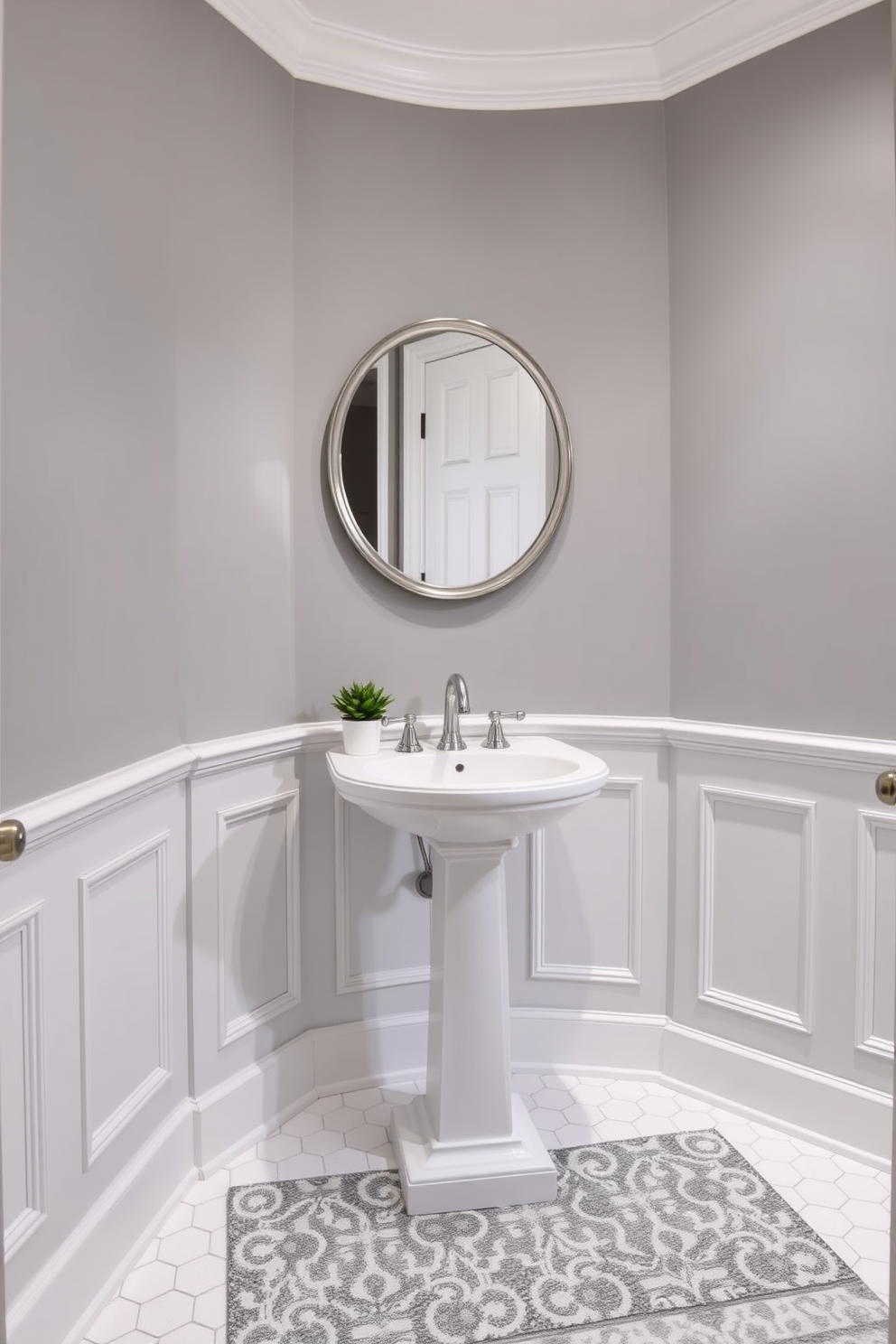 Gray Powder Room Design Ideas 25