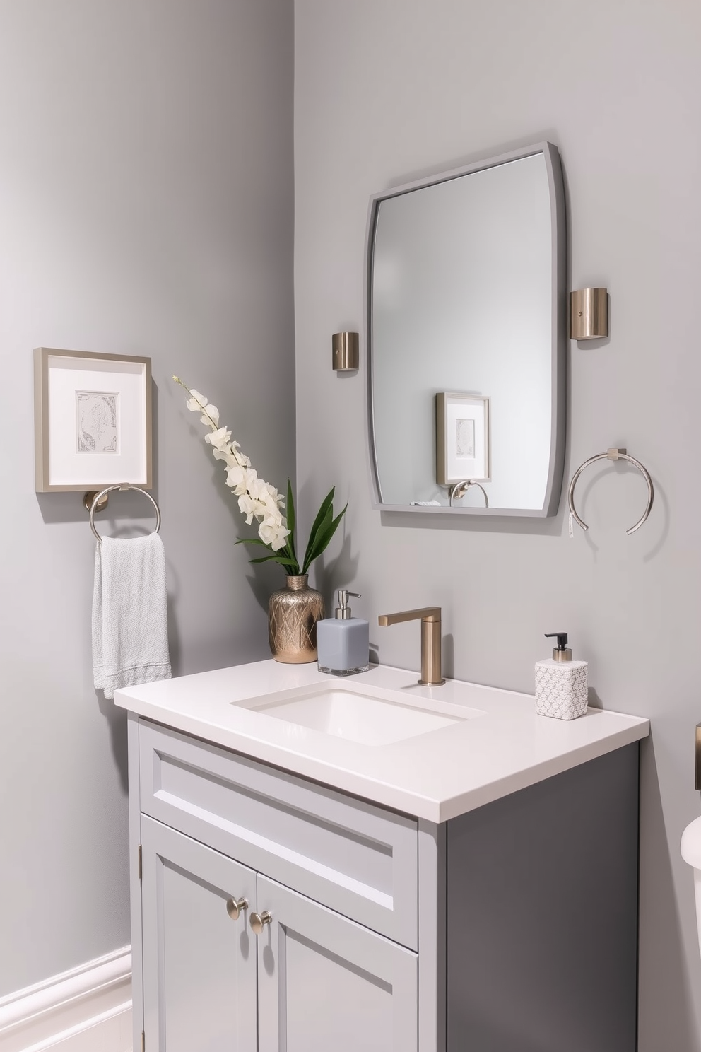 Gray Powder Room Design Ideas 29