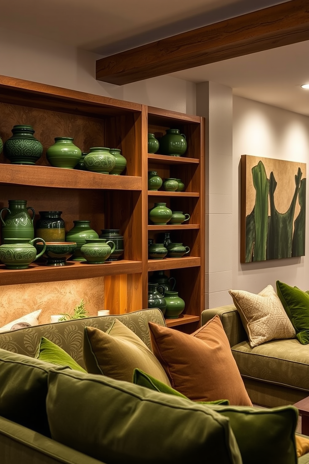 Green Basement Design Ideas 22