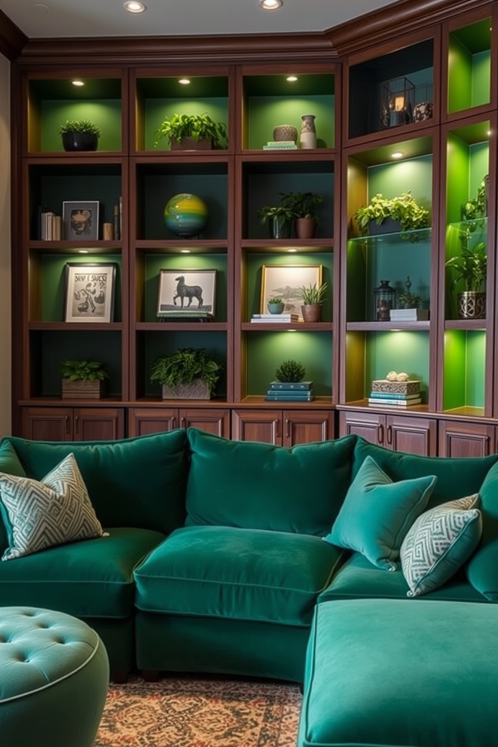 Green Basement Design Ideas 30