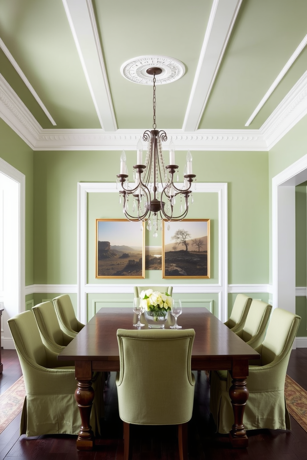 Green Dining Room Design Ideas 10