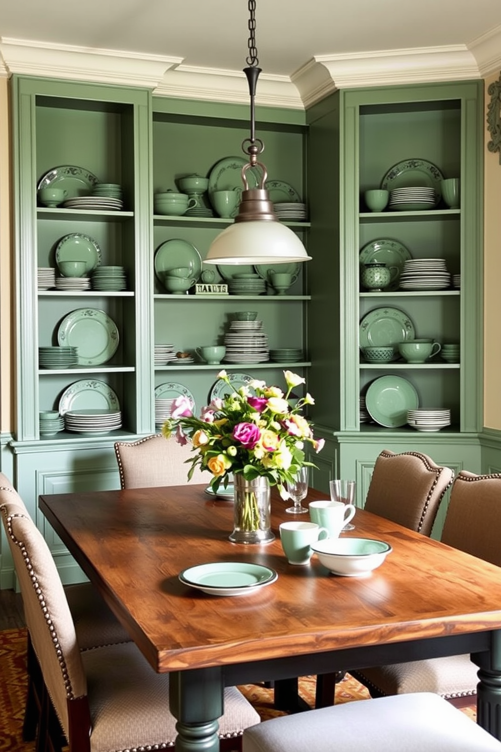 Green Dining Room Design Ideas 13