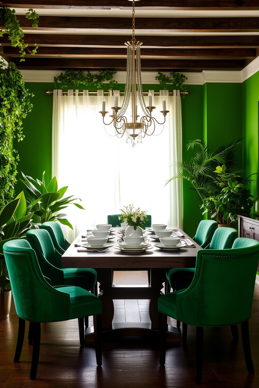 Green Dining Room Design Ideas 14