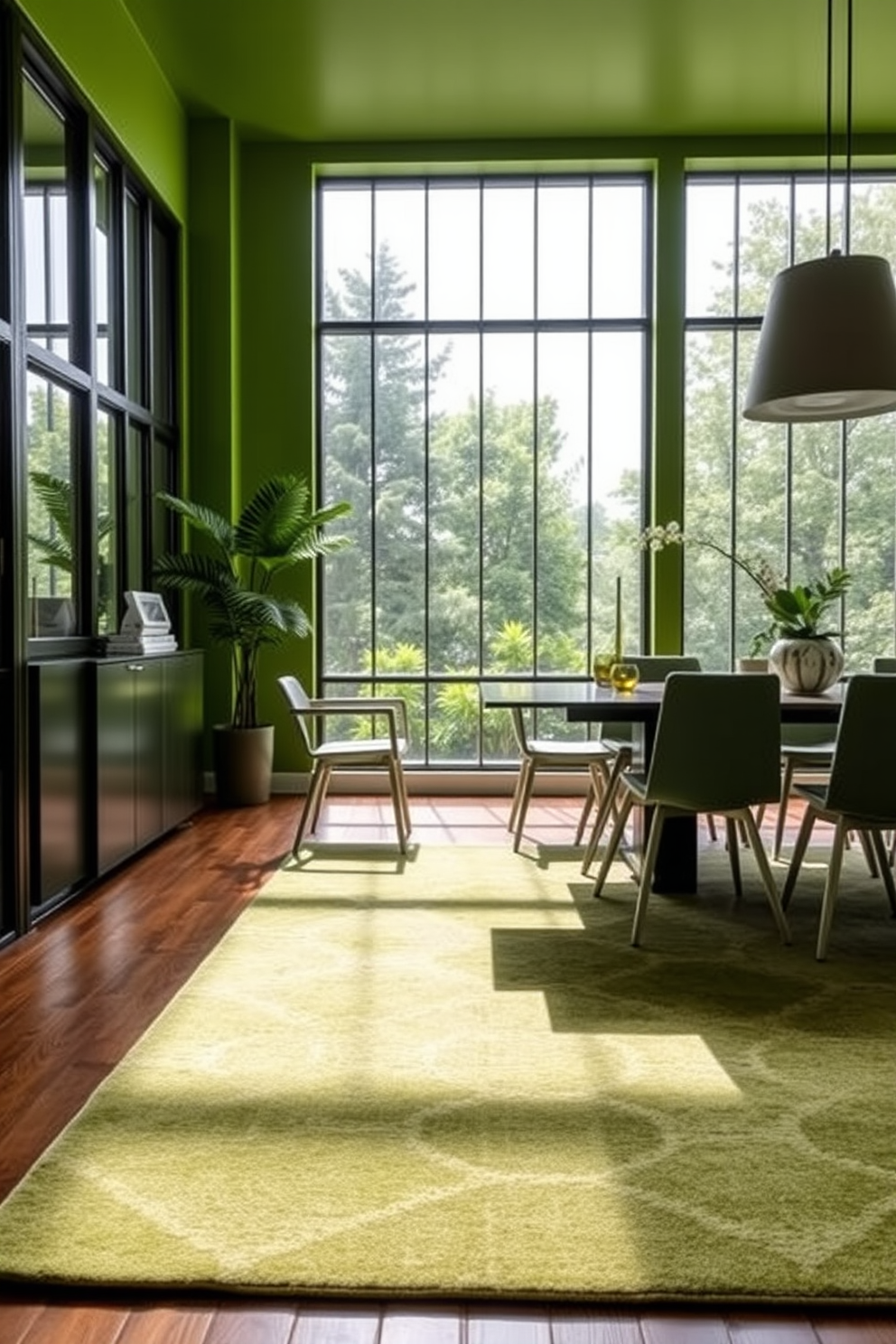 Green Dining Room Design Ideas 15