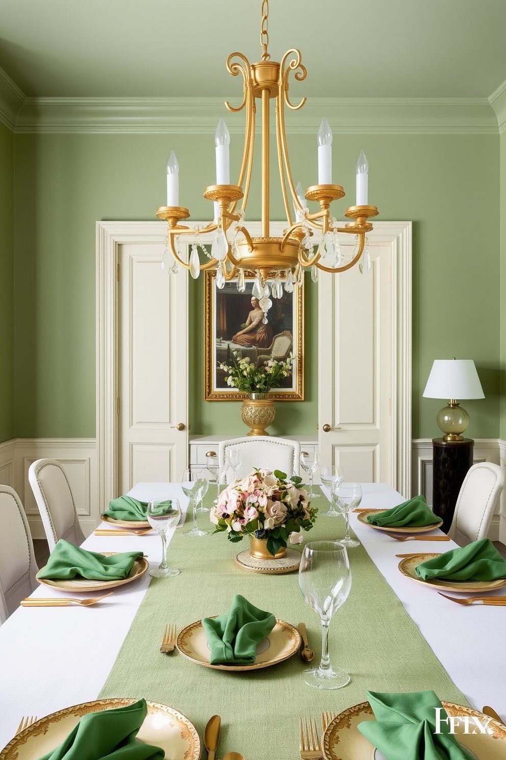 Green Dining Room Design Ideas 19