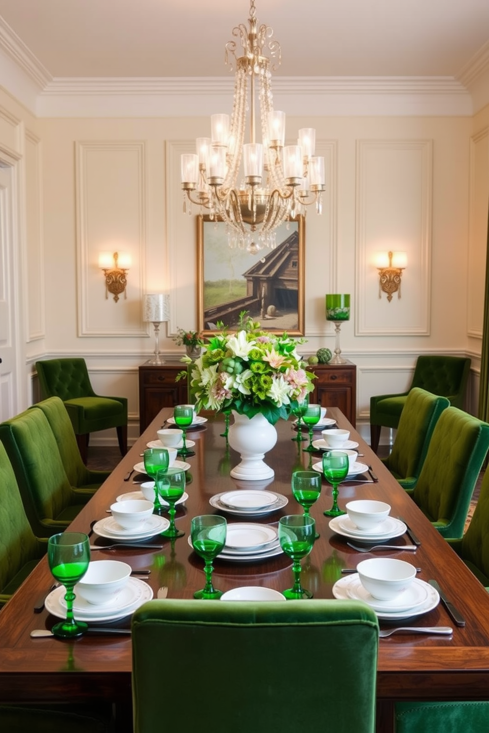 Green Dining Room Design Ideas 22