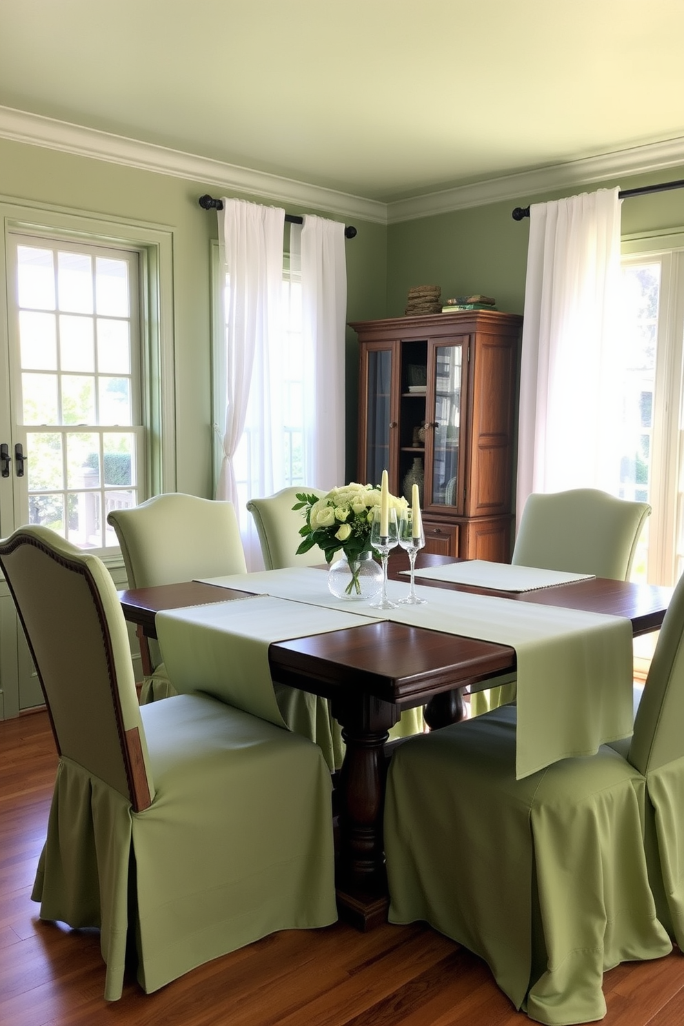 Green Dining Room Design Ideas 26