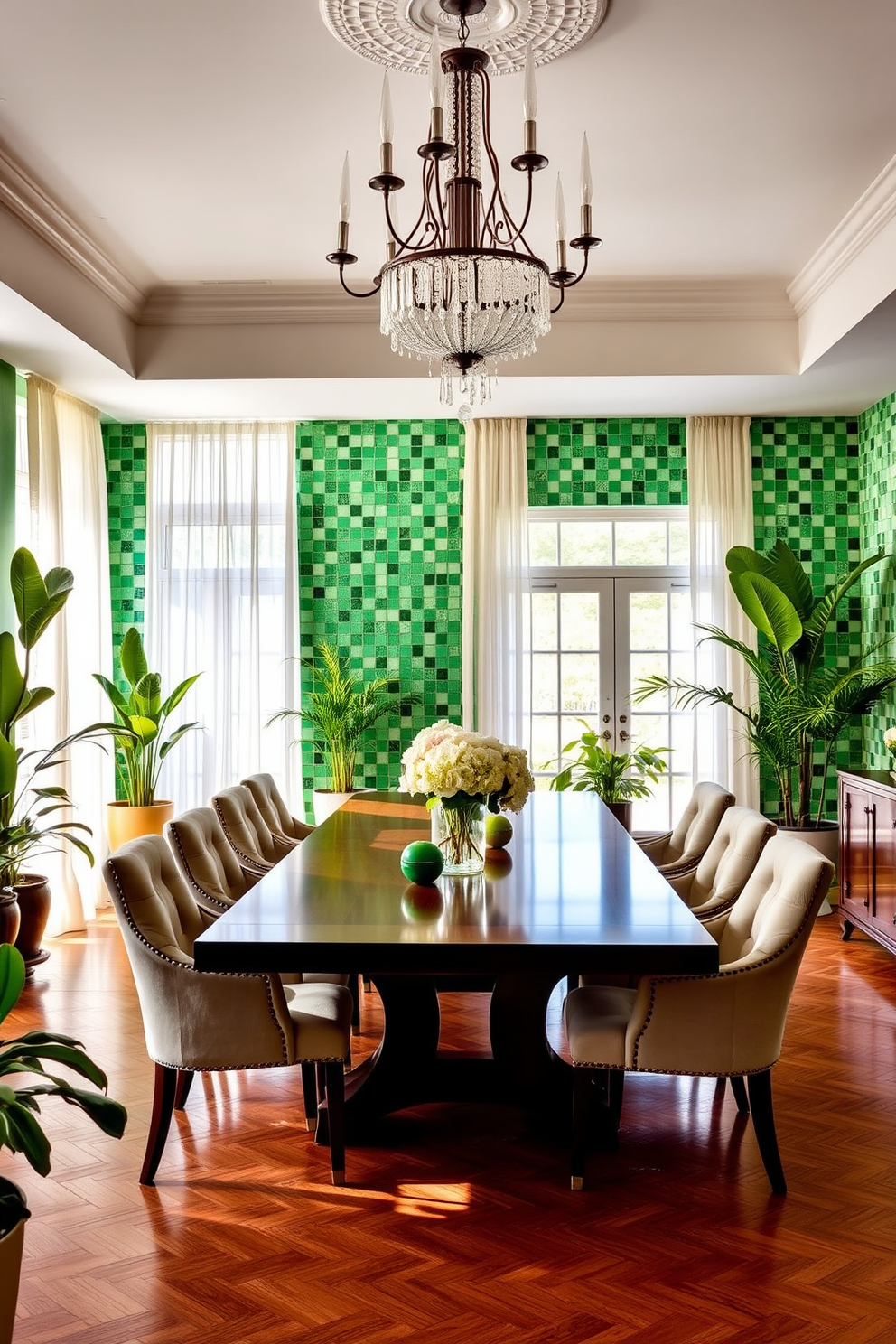 Green Dining Room Design Ideas 27